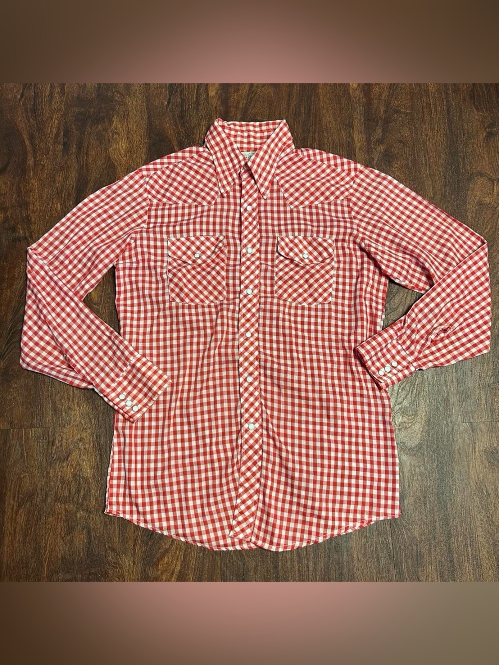 Vintage Pearl Snal Mr. Leggs Triple L brand Gingham plaid button down